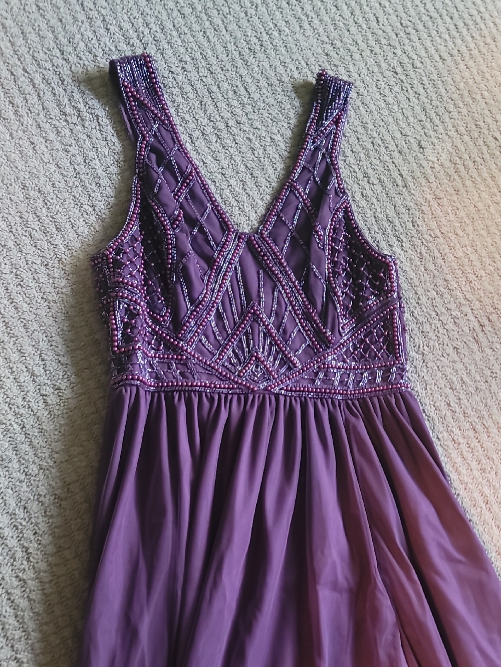 ASOS Plum Beaded Slit Gown
